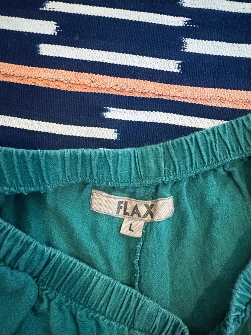Flax green linen wide leg pants
